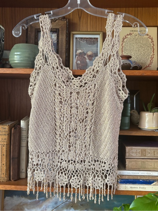 Vintage Tops - Vintage Boho Chic Fringe Tank M